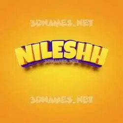 nileshh in Orange Toon style - 3D name wallpaper