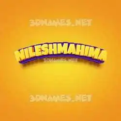 nileshmahima in Orange Toon style - 3D name wallpaper
