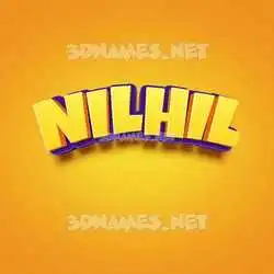 nilhil in Orange Toon style - 3D name wallpaper