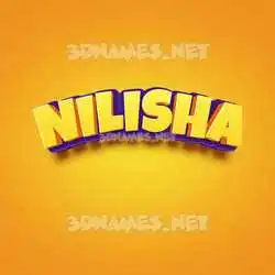 nilisha in Orange Toon style - 3D name wallpaper