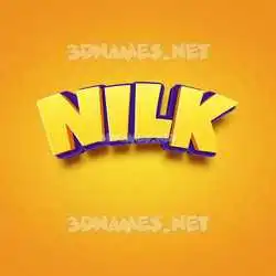 nilk in Orange Toon style - 3D name wallpaper