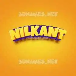 nilkant in Orange Toon style - 3D name wallpaper