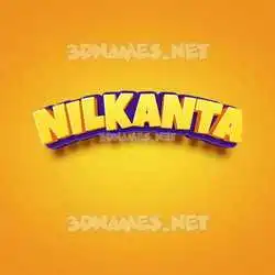 nilkanta in Orange Toon style - 3D name wallpaper