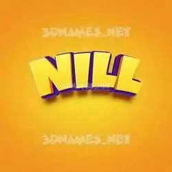 nill in Orange Toon style - 3D name wallpaper