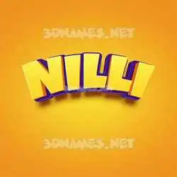 nilli in Orange Toon style - 3D name wallpaper