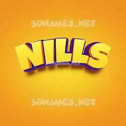 nills in Orange Toon style - 3D name wallpaper