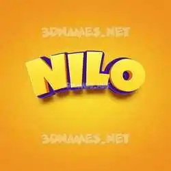 nilo in Orange Toon style - 3D name wallpaper