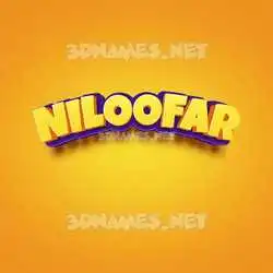 niloofar in Orange Toon style - 3D name wallpaper
