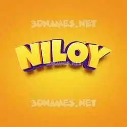 niloy in Orange Toon style - 3D name wallpaper