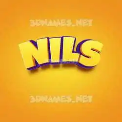nils in Orange Toon style - 3D name wallpaper