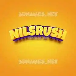 nilsrush in Orange Toon style - 3D name wallpaper