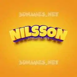 nilsson in Orange Toon style - 3D name wallpaper