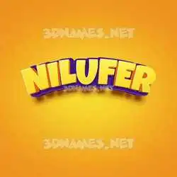 nilufer in Orange Toon style - 3D name wallpaper