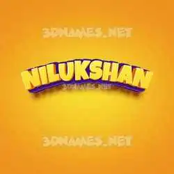 nilukshan in Orange Toon style - 3D name wallpaper
