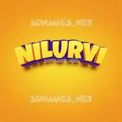 nilurvi in Orange Toon style - 3D name wallpaper
