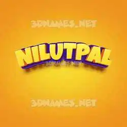 nilutpal in Orange Toon style - 3D name wallpaper