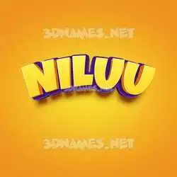 niluu in Orange Toon style - 3D name wallpaper