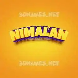 nimalan in Orange Toon style - 3D name wallpaper
