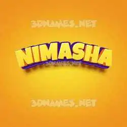 nimasha in Orange Toon style - 3D name wallpaper