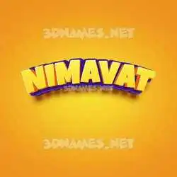 nimavat in Orange Toon style - 3D name wallpaper