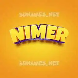 nimer in Orange Toon style - 3D name wallpaper