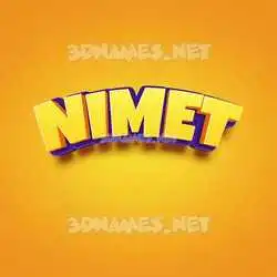 nimet in Orange Toon style - 3D name wallpaper