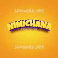 nimichana in Orange Toon style - 3D name wallpaper