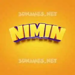 nimin in Orange Toon style - 3D name wallpaper