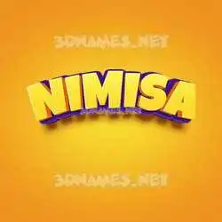 nimisa in Orange Toon style - 3D name wallpaper