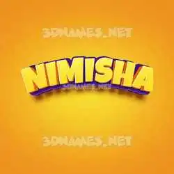 nimisha in Orange Toon style - 3D name wallpaper