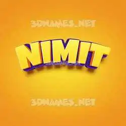 nimit in Orange Toon style - 3D name wallpaper