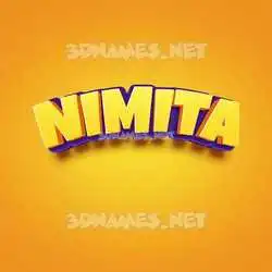 nimita in Orange Toon style - 3D name wallpaper