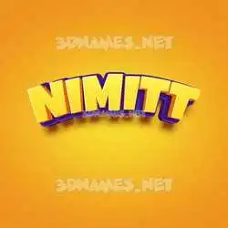 nimitt in Orange Toon style - 3D name wallpaper