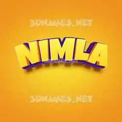 nimla in Orange Toon style - 3D name wallpaper