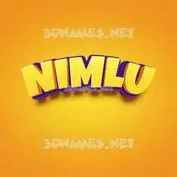 nimlu in Orange Toon style - 3D name wallpaper