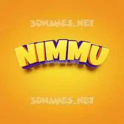 nimmu in Orange Toon style - 3D name wallpaper