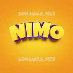 nimo in Orange Toon style - 3D name wallpaper