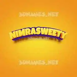 nimrasweety in Orange Toon style - 3D name wallpaper