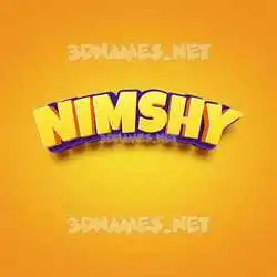 nimshy in Orange Toon style - 3D name wallpaper