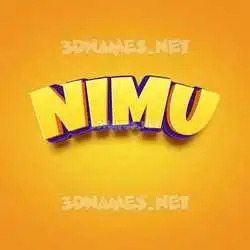 nimu in Orange Toon style - 3D name wallpaper