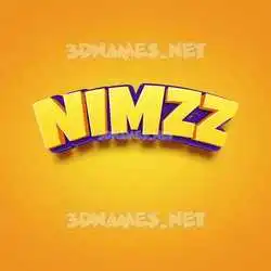 nimzz in Orange Toon style - 3D name wallpaper