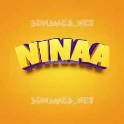 ninaa in Orange Toon style - 3D name wallpaper