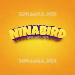ninabird in Orange Toon style - 3D name wallpaper