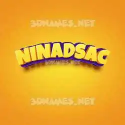ninadsac in Orange Toon style - 3D name wallpaper
