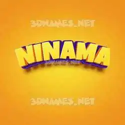 ninama in Orange Toon style - 3D name wallpaper