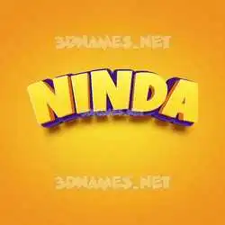 ninda in Orange Toon style - 3D name wallpaper