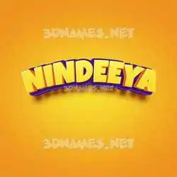 nindeeya in Orange Toon style - 3D name wallpaper