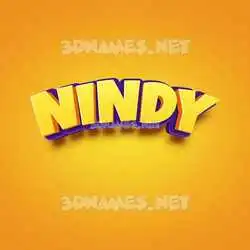 nindy in Orange Toon style - 3D name wallpaper