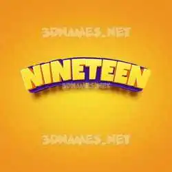 nineteen in Orange Toon style - 3D name wallpaper