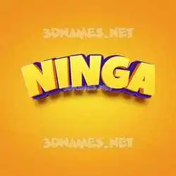 ninga in Orange Toon style - 3D name wallpaper